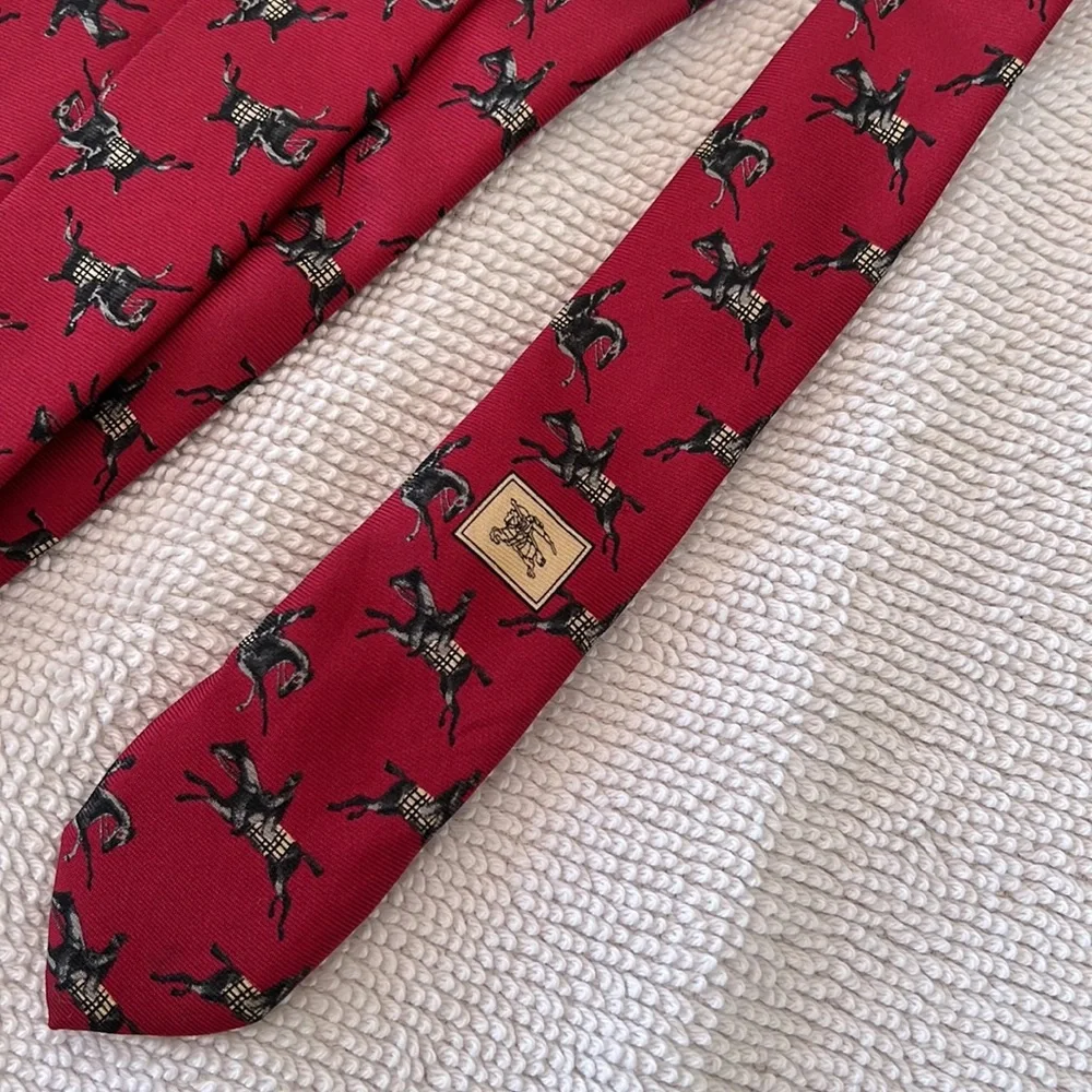 Burberry equestrian jockey silk tie, as is - Picture 12 of 12